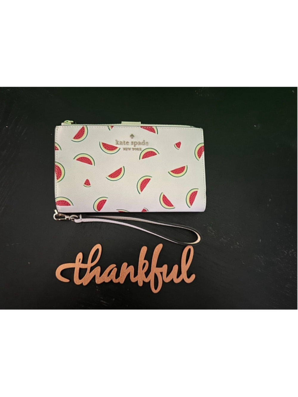 New Kate Spade Staci Watermelon Party Phone Wallet Wristlet Cream & Green